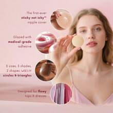 WSELIY Body Grippy Not Sticky Seamless Covers, ReusableSelf Adhesive Icky Circle Nipple Covers, NonAdhesive Nipple Covers For Women - Một kích cỡ phù hợp cho tất cả - Xem 2