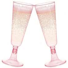 Bộ 5/10/20/25/50/100 ly sâm panh màu hồng, ly sâm panh pha lê tái sử dụng 5oz, thích hợp cho đám cưới, lễ kỷ niệm, tiệc sinh nhật, các dịp làm bánh và uống rượu. - Xem 9