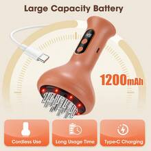 Hailicare Máy mát-xa cạo gió điện Gua Sha, 9 chế độ rung nhiệt EMS, đèn đỏ chăm sóc, màn hình LED, sạc USB, dùng cho cơ thể, vai, bụng, chân tại nhà. - Đỏ - Xem 7