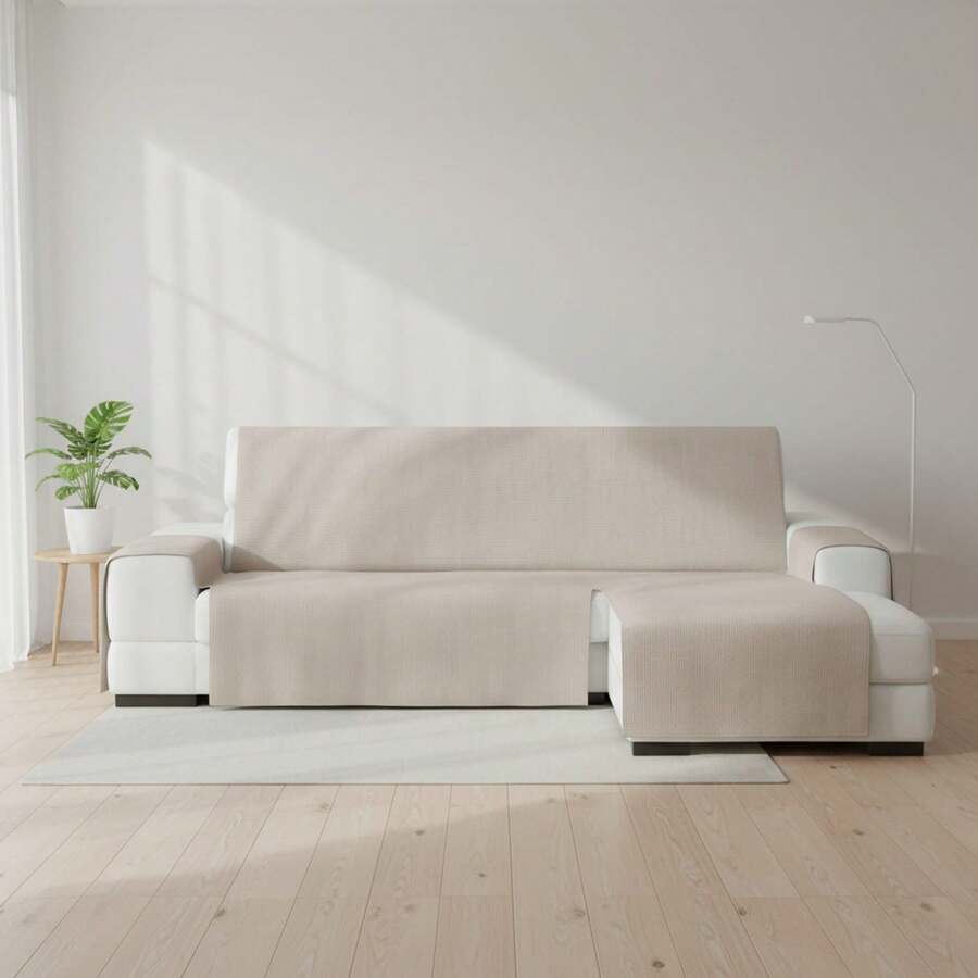Kiva Elastic Sofa Cover For Standard Right-Handed Chaise Longue, Various Colors Available – Chaise Longue Sofa Cover With Adjustable Elastic Bands Compatible With Left Or Right Corner Sofas - Lino Lev - View 1