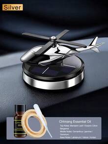 1pc Solar Powered Helicopter Aromatherapy Ornament - Automatic Rotating Blades, 4 Colors - Includes 5ml Refill Essential Oil, Wooden Chips And Dropper, Suitable For Car, Study, Room, Bedroom And Home Decor, Perfect Gift For Car Enthusiasts. Creative Ornament - Helicopter - View 21