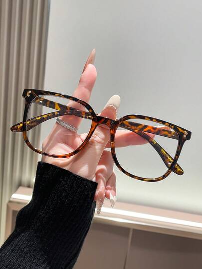 1pc Women's Classic Minimalist Square Transparent Frame Glasses, Multi-Functional For Daily Use, Suitable For Fashionable Casual Everyday Life