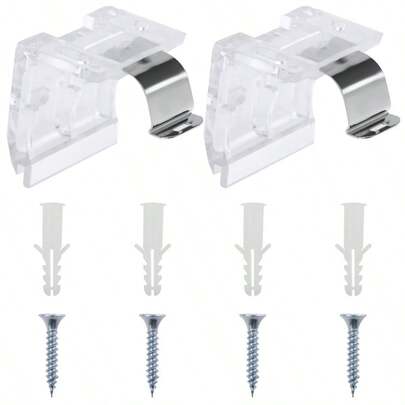 Set Of 2 Window Blind Brackets (Includes 4 Screws) - Suitable For Small Cordless Window Blinds And Vertical Blind Rails
