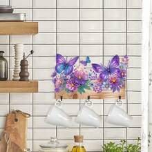 Bộ tranh đính kim cương 2D/phẳng gồm 1 chiếc, kèm móc treo, họa tiết chim, chuồn chuồn, bướm, cá heo, chất liệu gỗ với các viên đá pha lê tròn không đều, dùng để treo tường làm giá treo áo khoác, giá treo khăn, giá treo mũ, giá treo chìa khóa. - Xem 6