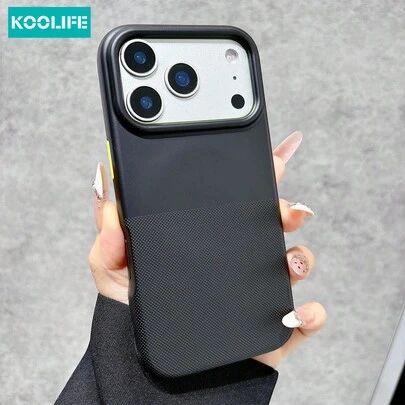 Ốp lưng điện thoại từ tính Koolife 1 chiếc màu đen chấm bi, chất liệu giả da, dành cho iPhone 13-17 Pro Max Plus, mỏng nhẹ, chống trượt, cửa sổ ống kính lớn, thiết kế tối giản, màu trơn, cao cấp, bảo vệ hoàn hảo cho công việc và du lịch.