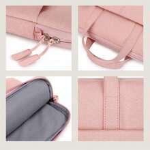 1pc Personalized Laptop Sleeve, Custom Laptop Bag, Unique Padded Laptop Travel Bag, Water-Resistant Material, Shock-Absorbing Padding, Extra Compartments, Fits 13-15 Inch Laptops From Brands Like , HP In Grey, Black, Pink Colors - Multicolor - View 5