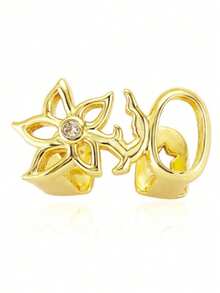 1 Set Unisex Gold Tooth Grillz, Hip Hop Everyday Street Party Teeth Jewelry Accessories - Gold - View 9