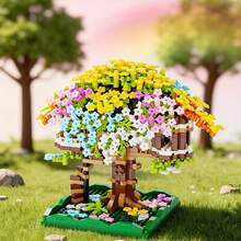Cherry Blossom Tree Building Block Set, DIY Cherry Blossom Tree Assembly Building Block Model - Clear - View 2