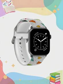 1 pezzo Cinturino per orologio in silicone morbido, elastico e traspirante con motivo di aeroplani di carta colorati, adatto per smartwatch , Honor, di dimensioni 38mm, 40mm, 41mm, 42mm, 46mm, 45mm, 44mm, 49mm, ideale come regalo di laurea o per occasioni festive, per uso quotidiano e casual, compatibile con Apple Watch Ultra Series SE/11/10/9/8/7/6/5/4/3/2/1 - Multicolore - Visualizzare 3