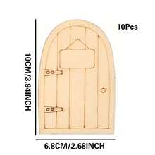 Kit de artesanato faça você mesmo com porta de madeira de fada, mini portas inacabadas para artesanato, casas de bonecas e decoração de árvores de jardim - Multicolorido - Ver 10