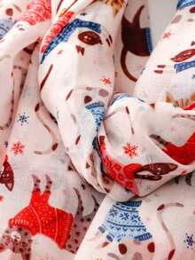 1 chiếc Abaya nữ kèm khăn choàng in hình chó mèo, phong cách đường phố đa năng, thích hợp đi biển và đi nghỉ mát. - Nhiều màu - Xem 2