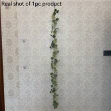 1件 70.86英吋人造滿天星尤加利藤蔓附白色花朵，人造綠植花環，適合情侶約會、居家裝飾、庭院入口、全年節慶、婚禮背景牆、派對牆、壁爐架，綠植懸掛藤蔓裝飾 - 尤加利葉藤條 - 查看 9