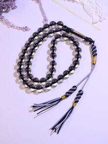 1颗透明水晶珠穆斯林男士念珠，高品质手工编织吊坠念珠，树脂材质，中东流行念珠 - 彩色 - 查看 16