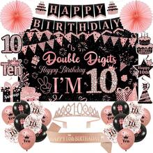 raciones de cumpleaños número 100 para mujer, corona y faja de cumpleaños de oro rosa, globos de 100 años, globos de fondo para colgar remolinos de papel, suministros de fiesta de 100 años (100) - 10º - Ver 13
