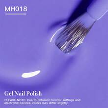 Mtssii 1pc 10ml Fluorescent Neon Color Gel Nail Polish, HEMA TPO FREE Semi Permanent Soak Off UV Gel Varnish For Summer Nails, Long Lasting, Lead-Free DIY Nail Art Design All For Decoration, Manicure Painting Gel For Salon And Home Nail Supplies - 紫色 - 查看 3