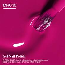 Mtssii 1pc 10ml Fluorescent Neon Color Gel Nail Polish , HEMA TPO FREE Semi Permanent Soak Off UV Gel Varnish For Summer Nails, Long Lasting, Lead-Free DIY Nail Art Design All For Decoration, Manicure Painting Gel Varnish For Salon And Home Nail Supplies - 玫紅色 - 查看 3