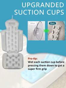 4pcs-Adult 5D Full Body Non-Slip Bathtub Mat And Cushion (With Multiple Suction Cups). Provides Comprehensive Waist And Head Support, These Mats Are The Ideal Choice For Enjoying A Warm Bath In Autumn And Winter, And Also A Perfect Gift For Friends And Family. Thick High-Quality Fabric Ensures An Ultimate Comfort Experience. - View 6