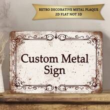 2D Flat - Customized Retro Style Decorative Sign, Size 30X20cm, Customizable Text, Aluminum Material Suitable For Various Decor Styles, Great For Wall Decor And Slogan Display - Multicolor - View 8