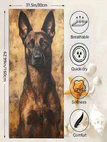 1 Khăn tắm biển in hình chó Malinois Bỉ - Chất liệu microfiber siêu mềm, thấm hút cao và chống cát, họa tiết chó sống động trên nền vàng, phụ kiện phòng tắm và hồ bơi chủ đề ven biển cho kỳ nghỉ hè, thư giãn trên bãi biển, phong cách hiện đại, chất liệu chống cát. - Nhiều màu - Xem 12