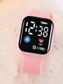 6/5 pezzi Set di orologi digitali eleganti e alla moda con display LED per donne, include bracciale gioiello a farfalla, collana pendente, anello e orecchini, adatto come regalo di compleanno/festività per signore, perfetto per uso quotidiano, scuola, feste e viaggi - Multicolore - Visualizzare 4