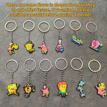 SpongeBob SquarePants 12 piezas Llavero de Bob Esponja, llaveros de personajes de dibujos animados, decoraciones de fiesta, encantos lindos de anime para bolsos, encantos de teléfono, llaveros, colgantes portátiles de moda, llaveros de estilo aleatorio, accesorios de nicho para bolsos, decoraciones de alta gama, accesorios de automóvil con tema de fiesta multifuncional, regalos de San Valentín/Año Nuevo para novia/parejas, adecuado para el Día del Maestro, aniversario, regalos de cumpleaños, decoraciones de bolsos de mujer, regalos para ella - Ver 9