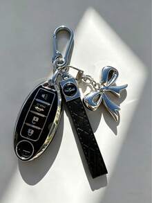 Bow Knot Keychain Set Ev 4-Key For Nissan Key Chain Protector (With Key Chain) - Soft TPU, Fit For Nissan Altima, Sentra, Maxima, Rogue, Armada, Pathfinder & For INFINITI Smart Remote Control - Perfect Gift - Bow - View 2