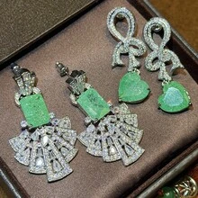 Women Jewelry Sets - Green Diamond Fan - View 1