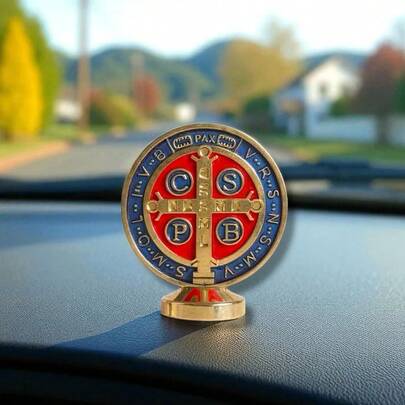 Medalha São Bento Dupla Face para Painel de Carro