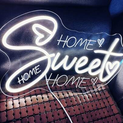 Đèn LED neon ngọt ngào, ánh sáng trắng ấm áp và lãng mạn, nguồn điện USB, thích hợp cho phòng ngủ, trang trí nhà cửa lãng mạn, không gian riêng tư của các cặp đôi và kỷ niệm ngày cưới.