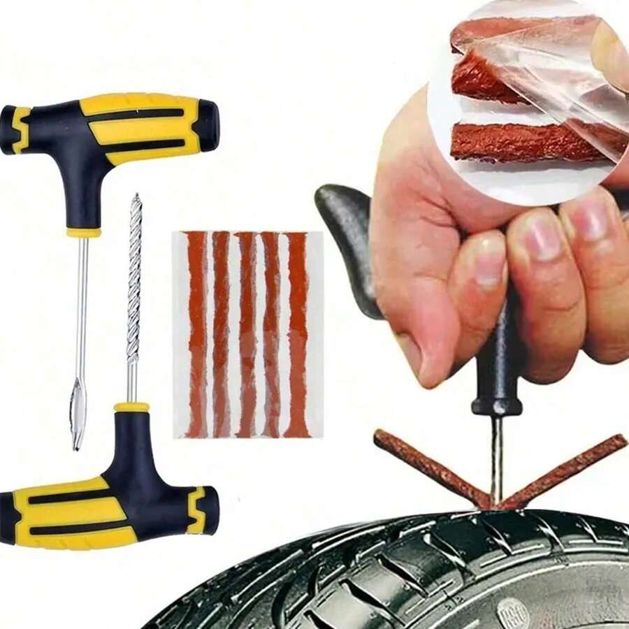 汽车轮胎修理工具,汽车摩托车轮胎修理工具套装 - 轻松修理轮胎,通用便携工具 - 适用于各种情况 - A - 查看 1