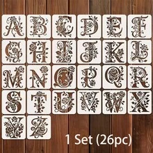36pcs Floral Letter Stencils, 4.0in Reusable Rose Letter Painting Stencils For Wall Stickers, Decals, Pillows, T-Shirts, Engraving, Etching, Plates, Glasses, Napkins, Coasters, Wallets, Clothes, Cards, Scrapbooks, Fabric Transfers, Tote Bags, Notebooks - A - View 13