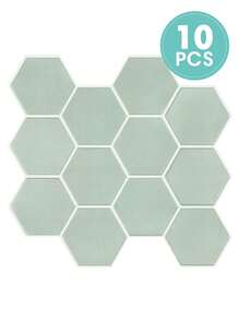 COMMOMY 1/10/20 Pcs 3D Self-Adhesive Wall Panels, Tile Backsplash Stickers, Pink Ceramic Tile Decals, Living Room Wall Decor - Multicolor - View 23