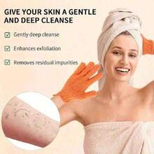 10pcs Double-Sided Exfoliating Bath Gloves, Suitable For Body Scrubbing, SPA Massage, Shower & Bath Accessories. Medium Size Exfoliating Gloves To Remove Dead Skin - Multicolor - View 4