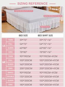 1pc Basic Lightweight Ruffled Bed Skirt, Classic Style, Soft & Fashionable, 100% Microfiber Fabric, 16-Inch Drop, Pink. Suitable For Home Bedding, Dorm, Oeko-Tex Certified. - Baby Pink - View 3