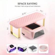高级记忆海绵美甲扶手，专为美甲师设计，符合人体工学，配有金色金属支架，柔软舒适，适用于亚克力美甲、凝胶美甲等专业美甲沙龙设备，便携式美甲扶手，适用于美甲桌、美甲工具，家用及沙龙均可使用。粉色扶手带有防滑垫，易于清洁，节省空间，二合一可拆卸设计。 - 粉色 - 查看 6
