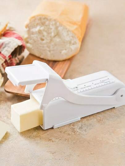 Yellow Butter/Cheese Slicer With White Non-Slip Design, Easy To Clean, Small Kitchen Baking Tool