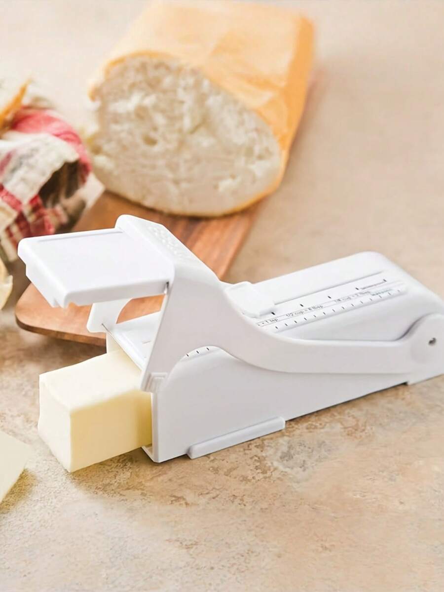 Yellow Butter/Cheese Slicer With White Non-Slip Design, Easy To Clean, Small Kitchen Baking Tool