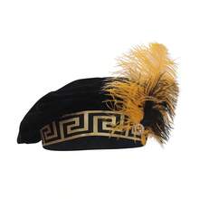 Chapeau Médiéval avec Plumes, Chapeau Renaissance en Velours, Chapeau Plat, Chapeau Élisabéthain pour Hommes - Chapeau médiéval pour homme, rouge, taille unique (2617) - Voir 7