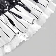 Women's Y2K Punk Vintage Black White Piano Key Polka Dot Lace Tiered Mini Skirt, Japanese Subculture Cake Skirt - Nhiều màu - Xem 3