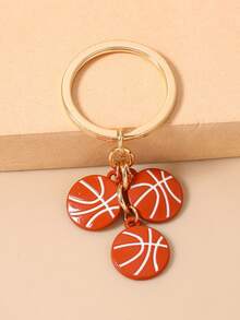 1pc Creative Basketball Keychain, Fashion Sports Accessory Keyring For Daily Use - Three Basketballs - View 10