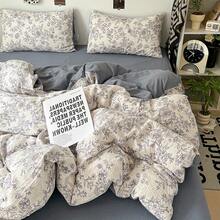1pc Refreshing Printed Washable Duvet Cover, Suitable For Bedroom, Dormitory, Travel, All Seasons, All Products Do Not Include Comforter/Filling, With Corner Ties - Blue and White Porcelain - View 5