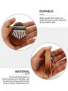 1pc Kalimba Thumb Piano, Wooden Mini Portable Piano, Suitable For Music Lovers, Portable Musical Instrument Pendant, Suitable For 14 Years Old And Above, No Power Source Required, Home Entertainment Item, Party, Birthday, Holiday Gift - Multicolor - View 11