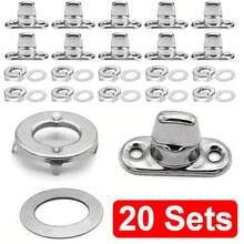 20x Common Sense Turn Button Fasteners Kit Marine Boat Cover Canopy Fixing - Silver - View 10