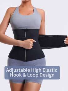 VBOSI 1 Piece Unisex Waist Cincher - Sauna Effect, High Elasticity For Fitness & Daily Use - Black - View 5