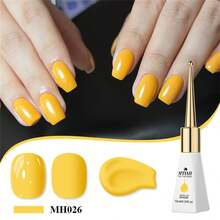 Mtssii 1 lọ 10ml Sơn móng tay dạng gel màu neon huỳnh quang, không chứa HEMA TPO, sơn gel UV bán vĩnh cửu, dễ tẩy rửa, thích hợp cho móng tay mùa hè, bền màu, không chì, tự thiết kế nghệ thuật móng tay, dùng để trang trí, sơn gel làm móng cho salon và sử dụng tại nhà. - Màu vàng - Xem 3