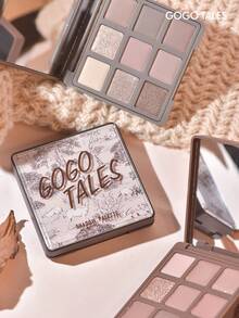 GOGO TALES 9-Color Eyeshadow Palette, Matte & Shimmer Earth Tone Shades, Autumn/Winter Gray & Pink Tones, Suitable For Daily Makeup & Students, GOGOTALES - #G03 Natural Grain - View 9