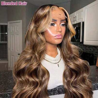 34 Inch 200% Density 4*4 5*5 13*4 Body Wave Lace Front Wigs With Baby Hair - Wear And Go Pre Cutting Pre Plucked Pre Bleached HD Transparent Loose Wave Lace Frontal Wigs Glueless - Ombre Honey Blonde Highlight P4/27 Color Pre Pulling Pre Ironing Lace Closure Wigs Frontal Glueless With Natural Hairline - Ear To Ear Brazilian Virgin No Glue Needed No Skills Middle Part Wigs - Human Frontal Hair Wigs Glueless Weaves Wigs For Women Daily Use Blended Hair