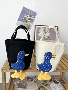 Túi xách họa tiết vịt cá nhân hóa, túi đeo vai in tên tùy chỉnh, túi đeo chéo in tên và địa chỉ tùy chỉnh, túi xách hàng ngày dễ thương, túi du lịch biển, quà sinh nhật. - Nhiều màu - Xem 3