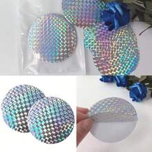 30pcs Round Reflective Anti-Bird Stickers, Self-Adhesive Reflective Laser Stickers, Round Anti-Bird Stickers, Laser Effect, Plastic Material, No Power Supply Needed - A - View 4