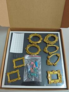 DIY迷你金色相框剪影盒，升级版3D相框套装，包含小型金色博物馆收藏品和雕像，复古小型树脂相框，适用于周年纪念、婚礼和家居装饰，DIY拍照场景装饰道具 - 多色 - 查看 12